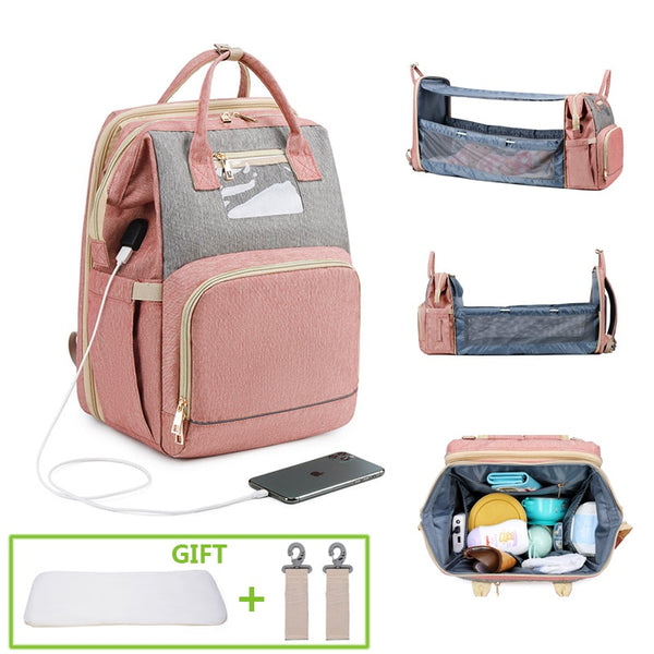 Multipurpose Baby Diaper Bag & Bed With Net
